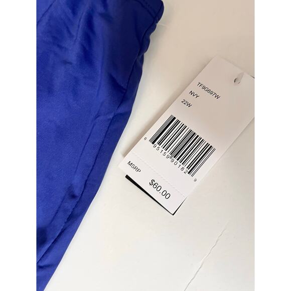 NWT 24th & Ocean Mid Waist Skirted Hipster Bikini Swimsuit Bottom Blue Size 22W - Picture 3 of 7